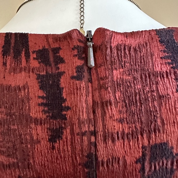 Votre Nom Paris Pretty Red Metallic Black Sleeveless Sheath Dress SZ 3  US SZ 6 - Picture 7 of 14